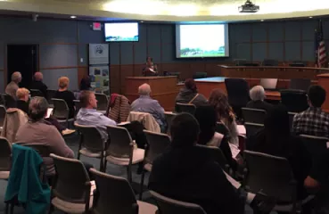 Attendees at Woodbury community solar gardens workshop