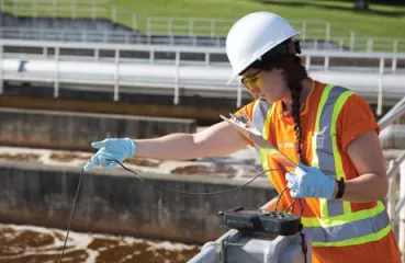 Testing at a wastewater treatment facility