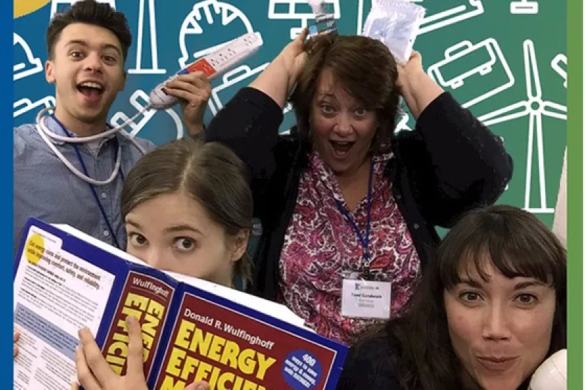 Conference photo booth people