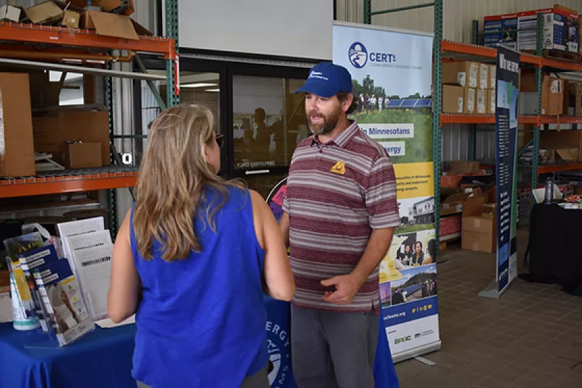 Talking with EV Ride and Drive attendee