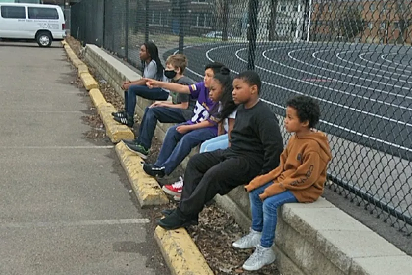 kids outside camp