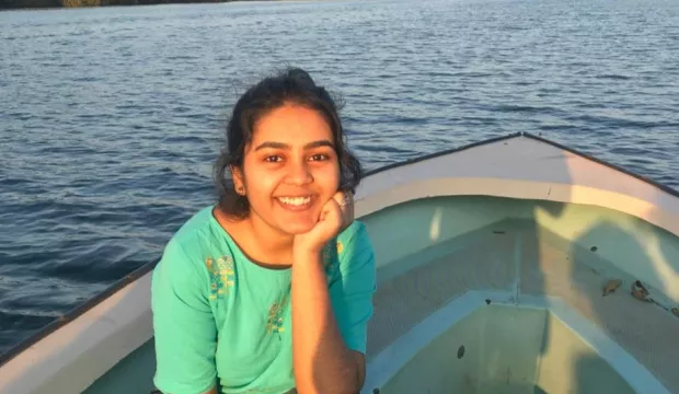 Hemangi on a lake