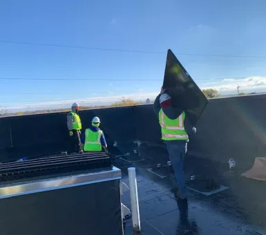 Solar array on Amber Apartments