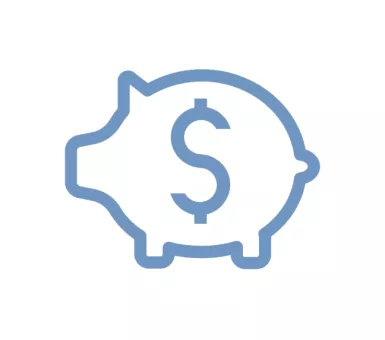 Piggy bank with a dollar sign