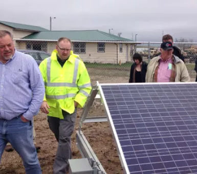 Touring the solar array that powers the Hutchinson wastewater treatment plant
