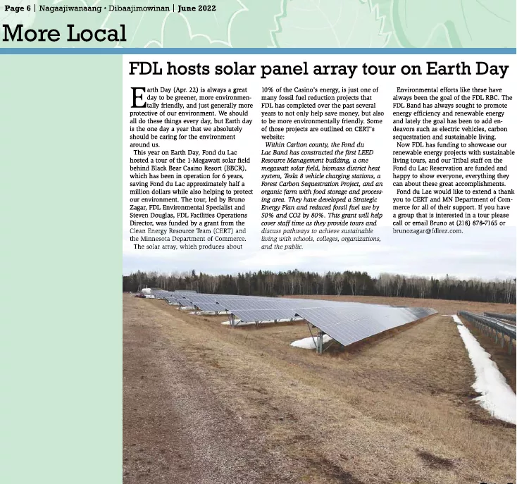June 2022 article about Earth Day tour