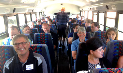 Bus tour of Warren, MN clean energy projects