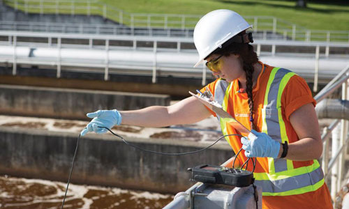 Testing at a wastewater treatment facility